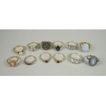 TWELVE ASSORTED RINGS, mainly 9ct gold