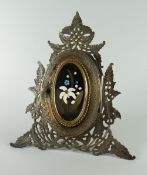 LATE NINETEENTH / EARLY TWENTIETH CENTURY PIERCED SILVER PLATED EASEL BACK PHOTOGRAPH FRAME the oval