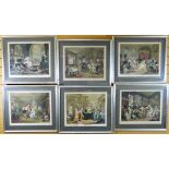 AFTER WILLIAM HOGARTH R.A. MARRIAGE A LA MODE set of six coloured engravings by T Cook, published