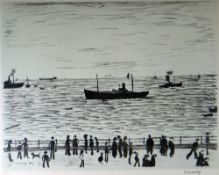 LAURENCE STEPHEN LOWRY limited edition (62/75) lithograph - 'Seaside Promenade', original date 1967,