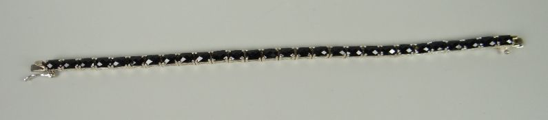 SILVER SET PROBABLY SAPPHIRE TENNIS-BRACELET