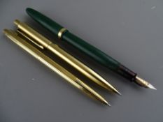 THREE SHEAFFER PENS including Craftsman fountain pen, Triumph ballpoint pen & a Sentimental