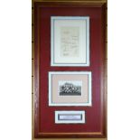 FRAMED ARSENAL FOOTBALL CLUB 1938-39 SQUAD PHOTOGRAPH together with fourteen signatures to include