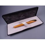 A MODERN (2001-2004) RADIANT YELLOW PARKER INFLECTION FOUNTAIN PEN with gold plated trim & stainless
