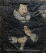 EARLY SEVENTEENTH CENTURY ENGLISH SCHOOL oil on canvas - half portrait of Sir Richard Bolton wearing