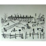 LAURENCE STEPHEN LOWRY limited edition (58/75) lithograph - 'Winter in Broughton', original date