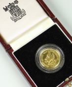 A CASED 1989 100% WELSH 18CT YELLOW GOLD MEDALLION limited edition No.0497 / 3000 mined at