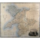 C & J GREENWOOD coloured map - 'Map of the North West Circuit of The Principality of Wales....' with