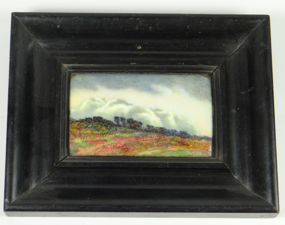 A GROUP OF FIVE SIMILAR ARTS & CRAFTS ENAMEL LANDSCAPE PLAQUES BY CHARLES FLEETWOOD VARLEY two of - Image 5 of 7