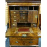 LATE SEVENTEENTH / EARLY EIGHTEENTH CENTURY BURR WALNUT SECRETAIRE CABINET ON CHEST the blind