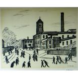 LAURENCE STEPHEN LOWRY lithograph - 'A Northern Town', signed, 50 x 63cms (no edition number