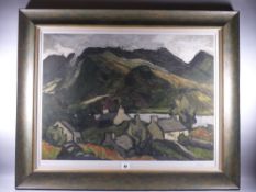 SIR KYFFIN WILLIAMS coloured limited edition (110/150) print - Llyn Peris, Snowdon and cottages