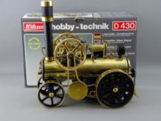 A WILESCO D430 LOKOMOBILE LIVE STEAM TRACTION ENGINE, appears unused with original box and