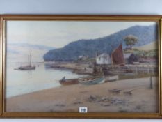 WARREN WILLIAMS ARCA early interesting watercolour - the inlet harbour on the south side of the