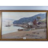 WARREN WILLIAMS ARCA early interesting watercolour - the inlet harbour on the south side of the