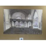 WARREN WILLIAMS ARCA watercolour - interior church scene, entitled 'St Mary's Church, Conwy', signed