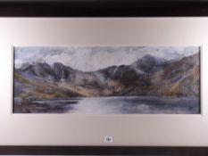 ALED PRICHARD JONES pastel - dramatic scene of Llyn Llydaw and Snowdon, signed with initials, 27 x