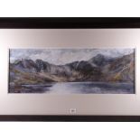 ALED PRICHARD JONES pastel - dramatic scene of Llyn Llydaw and Snowdon, signed with initials, 27 x