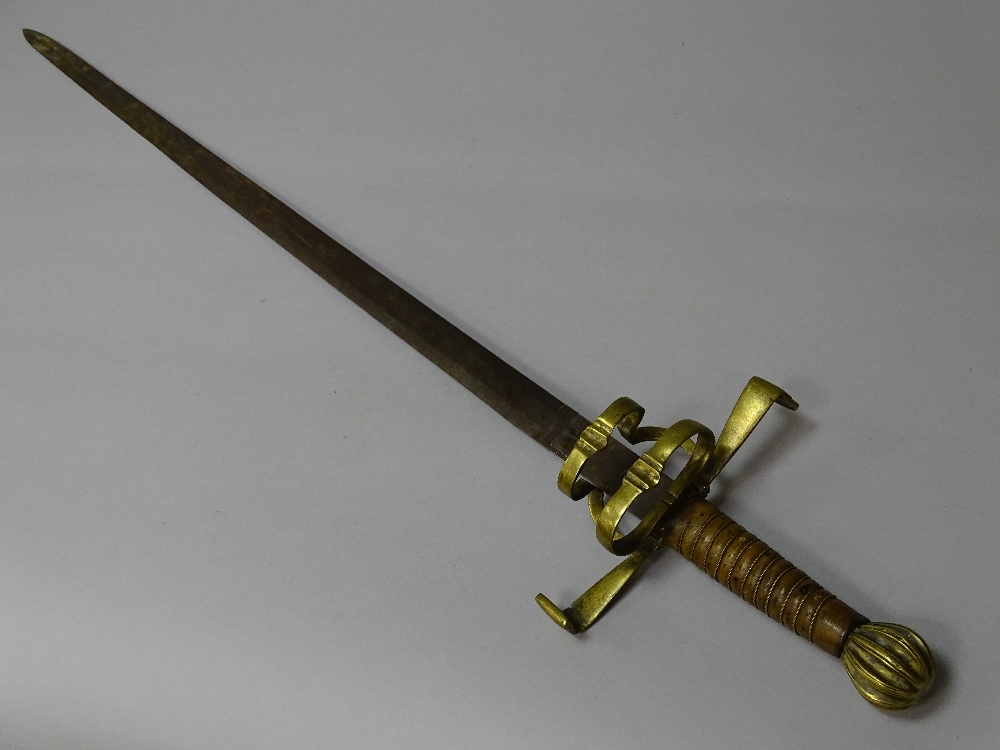 FOUR VINTAGE & REPRODUCTION SWORDS including an African tribal sword with bound grip and leather - Image 10 of 14