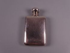 A PLAIN SILVER MINIATURE POCKET FLASK with screw top, Birmingham 1913 by A & J Zimmerman