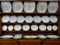A FULL SET OF ASIATIC PHEASANT DRESSER PLATES - eight meat platters and thirty two various size