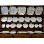 A FULL SET OF ASIATIC PHEASANT DRESSER PLATES - eight meat platters and thirty two various size