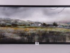LOT WITHDRAWN DARREN HUGHES mixed media on canvas board - 'Light and Mist, Moel Eilio',