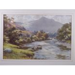 NESTA WARREN (believed daughter of Warren Williams) watercolour - Snowdonia river scene, signed