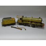 A SCRATCH BUILT MODEL STEAM LOCOMOTIVE & TENDER (incomplete project), 87 cms long overall