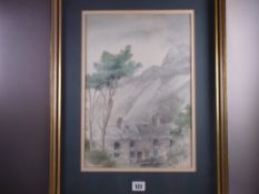 PHILLIP SNOW watercolour - historical scene of the houses at Nant Gwrtheryn prior to conversion