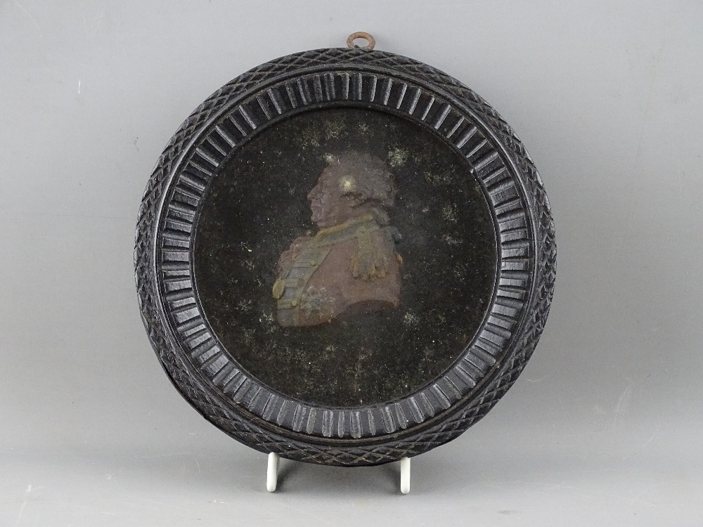 FOUR EARLY 19th CENTURY WAX PROFILE MINIATURES of military men including Napoleon, Admirals Nelson & - Image 8 of 9