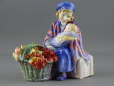 A RARE ROYAL DOULTON FIGURINE titled 'Curly Knob' HN1627, 15 cms high (loss to tip of one leaf and