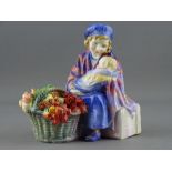 A RARE ROYAL DOULTON FIGURINE titled 'Curly Knob' HN1627, 15 cms high (loss to tip of one leaf and