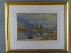 J J B (possibly JOHN JAMES BANNATYNE) watercolour - Scottish landscape scene showing Kilchurn Castle