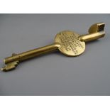 A GWR GANGER OCCUPATION KEY, inscribed 'Possession of the key authorizes Ganger to occupy the line