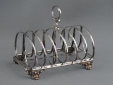 A WILLIAM IV SIX DIVISION SILVER TOAST RACK by Joseph & John Angell, London 1833, 8.7 troy ozs, 16