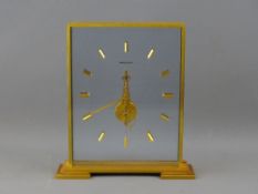 A VINTAGE JAEGER LECOULTRE EIGHT DAY FLOATING SKELETON CLOCK, pattern no. 355, 20 cms high, 18 cms