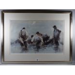 WILLIAM SELWYN limited edition (127/500) print - shrimpers, signed and numbered in pencil, 38.5 x