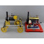 TWO MAMOD LIVE STEAM MODELS including an SP4 stationary engine and a black and yellow traction