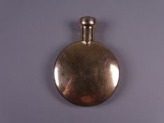 A GILT SILVER POCKET MOON FLASK, 0.9 troy ozs, London 1922 by George Hewy James, (impact dent to one