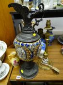 Large parcel of miscellaneous porcelain including an interesting china and pewter ewer etc