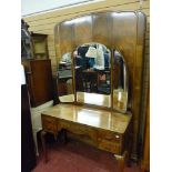 Walnut effect two door wardrobe and matching dressing table