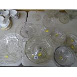 Collection of vintage glass bowls and comports etc