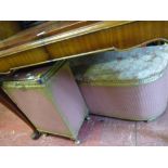 Two items of pink coloured loom effect furniture
