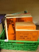 Quantity of 'Music For All' publications and a parcel of vinyl music