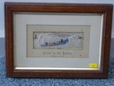 THOMAS STEPHENS (Inventor & Manufacturer, Coventry & London) framed woven silk - boating scene 'Call