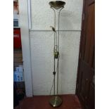 Modern brass effect standard lamp with reading lamp attachment E/T