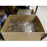 Two boxes of drinking glassware etc