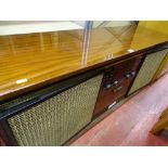 Ferguson mid Century stereo radiogram and a small record cabinet on tapered legs E/T