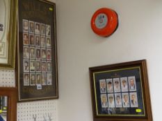 Two framed cigarette card collections - 'Cricketers for William Bass' and 'Royalty for Wills